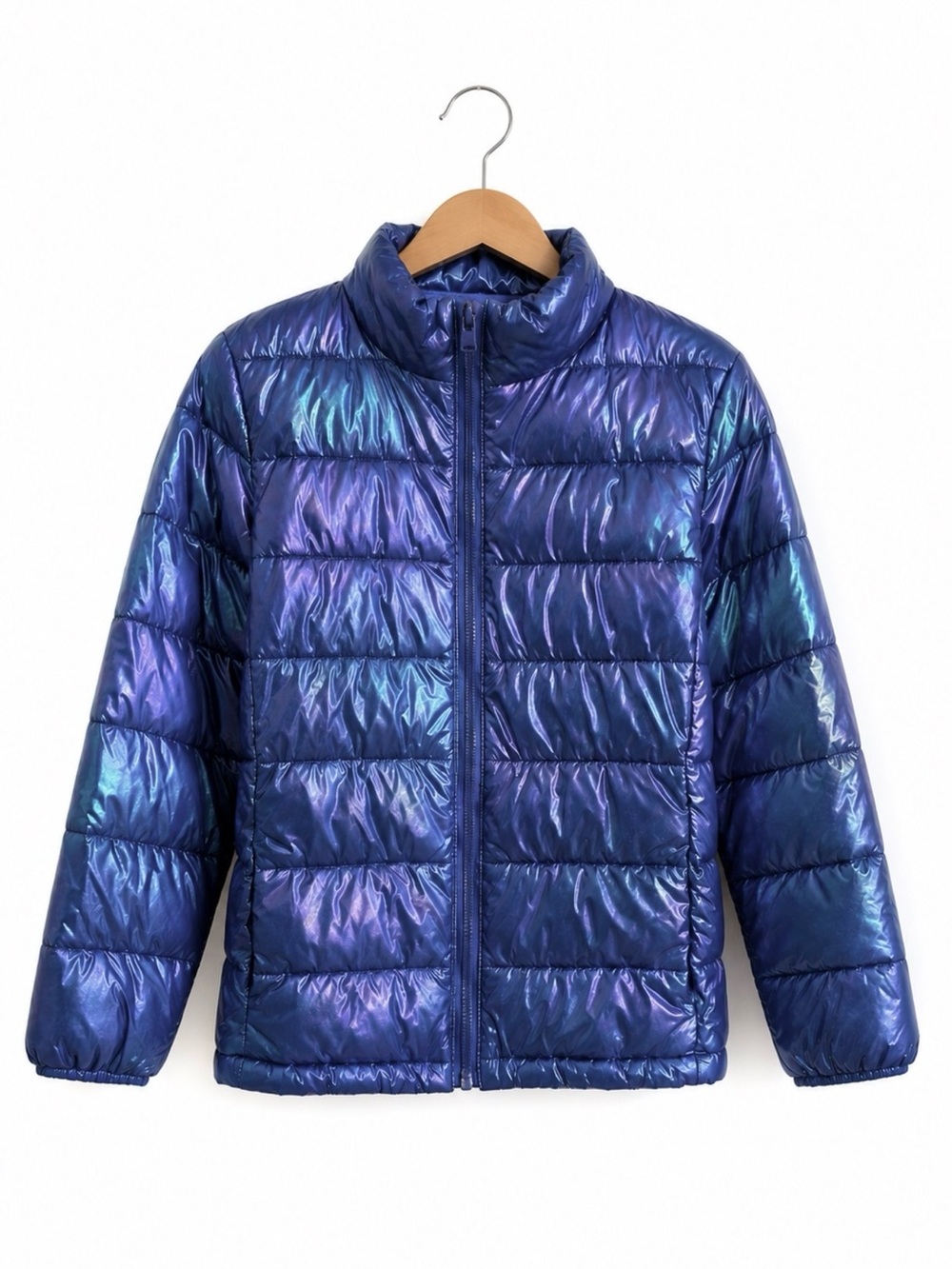Kids Iridescent Blue Puffer Jacket Girls Size 8 Blue & Purple 💙